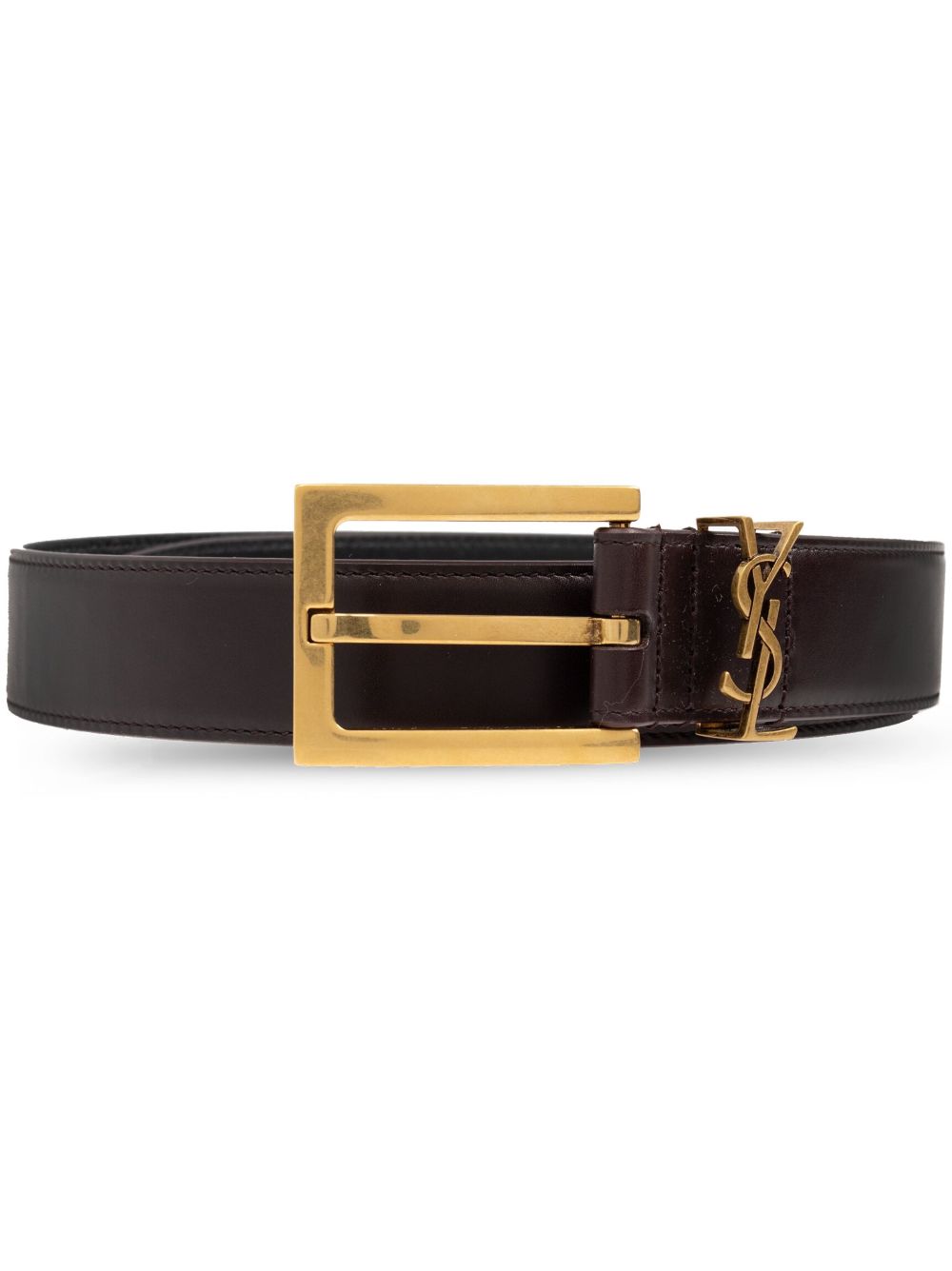 Saint Laurent Cassandre 细腰带 - 褐色