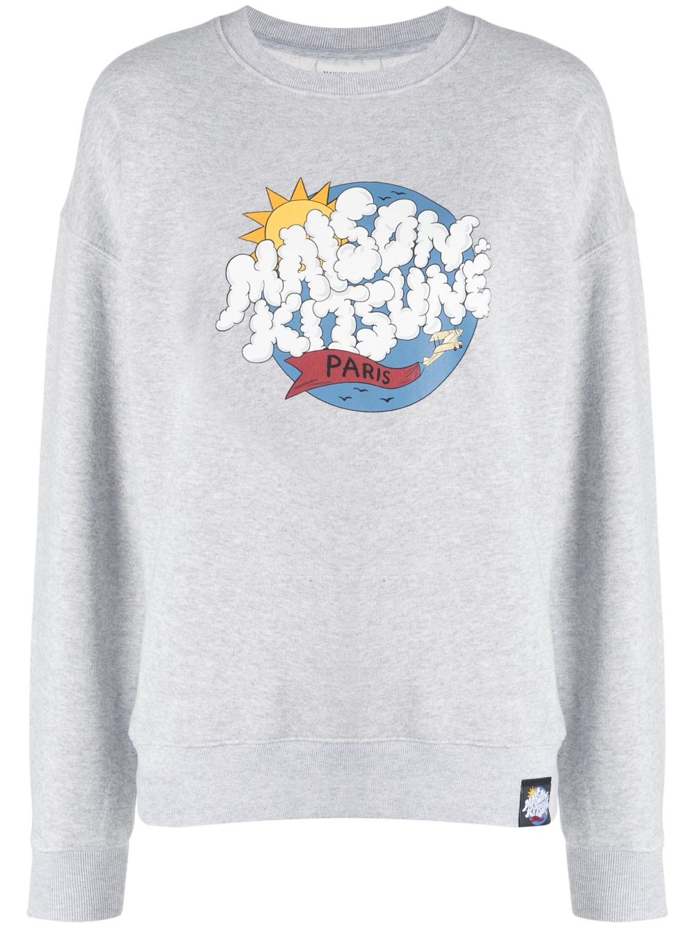 Maison Kitsuné logo印花棉卫衣 - 灰色