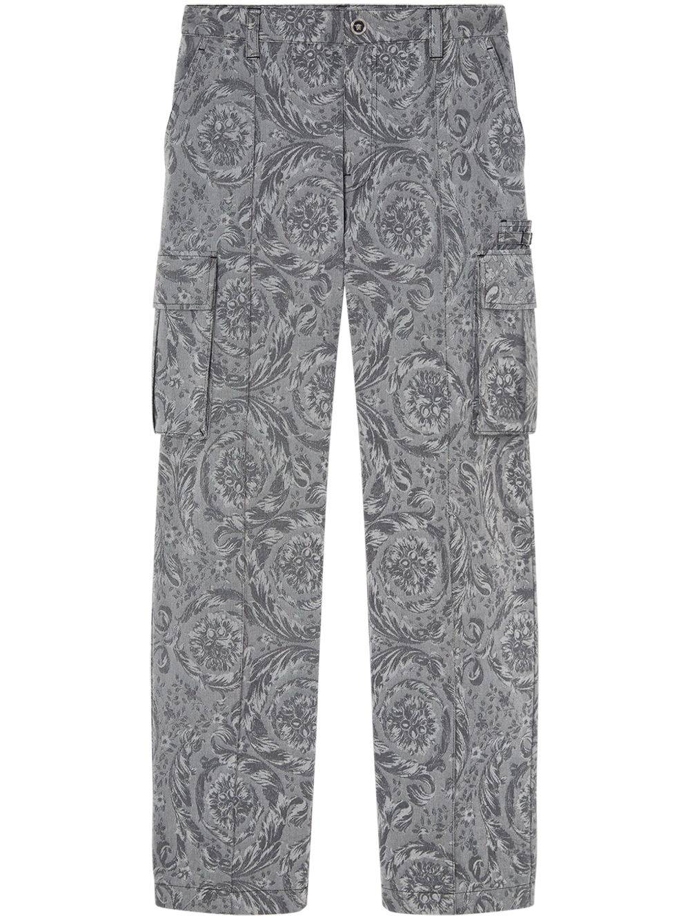 Versace Barocco 提花工装裤 - 灰色