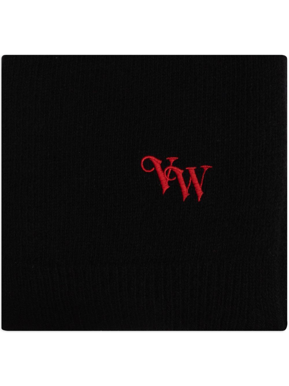 Vivienne Westwood logo刺绣围巾 - 黑色