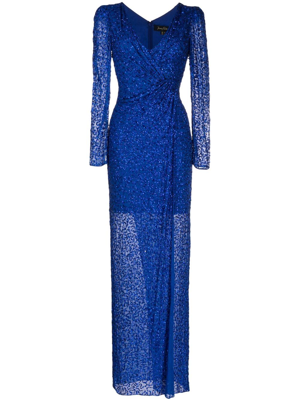 Jenny Packham Bobbie 缩褶亮片礼服 - 蓝色