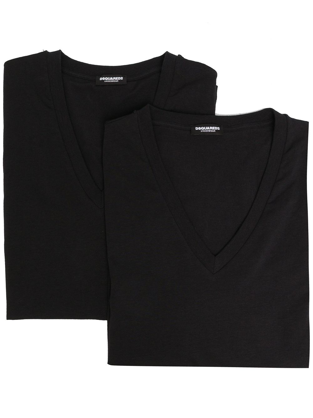 DSQUARED2 D2次方 V领T恤两件装 - 黑色
