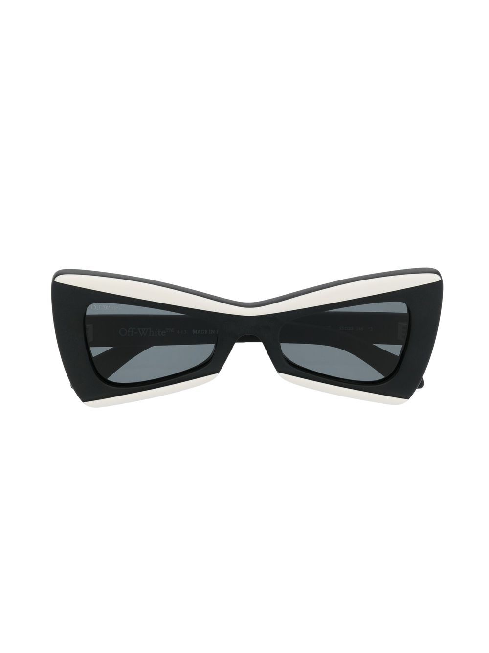 Off-White Eyewear 有色镜片猫眼框太阳眼镜 - 黑色
