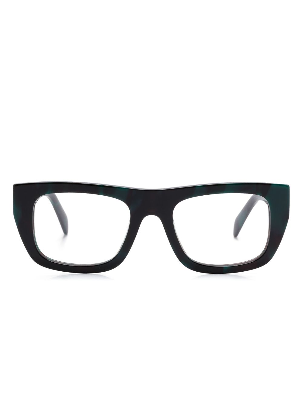 Prada Eyewear 长方框眼镜 - 绿色