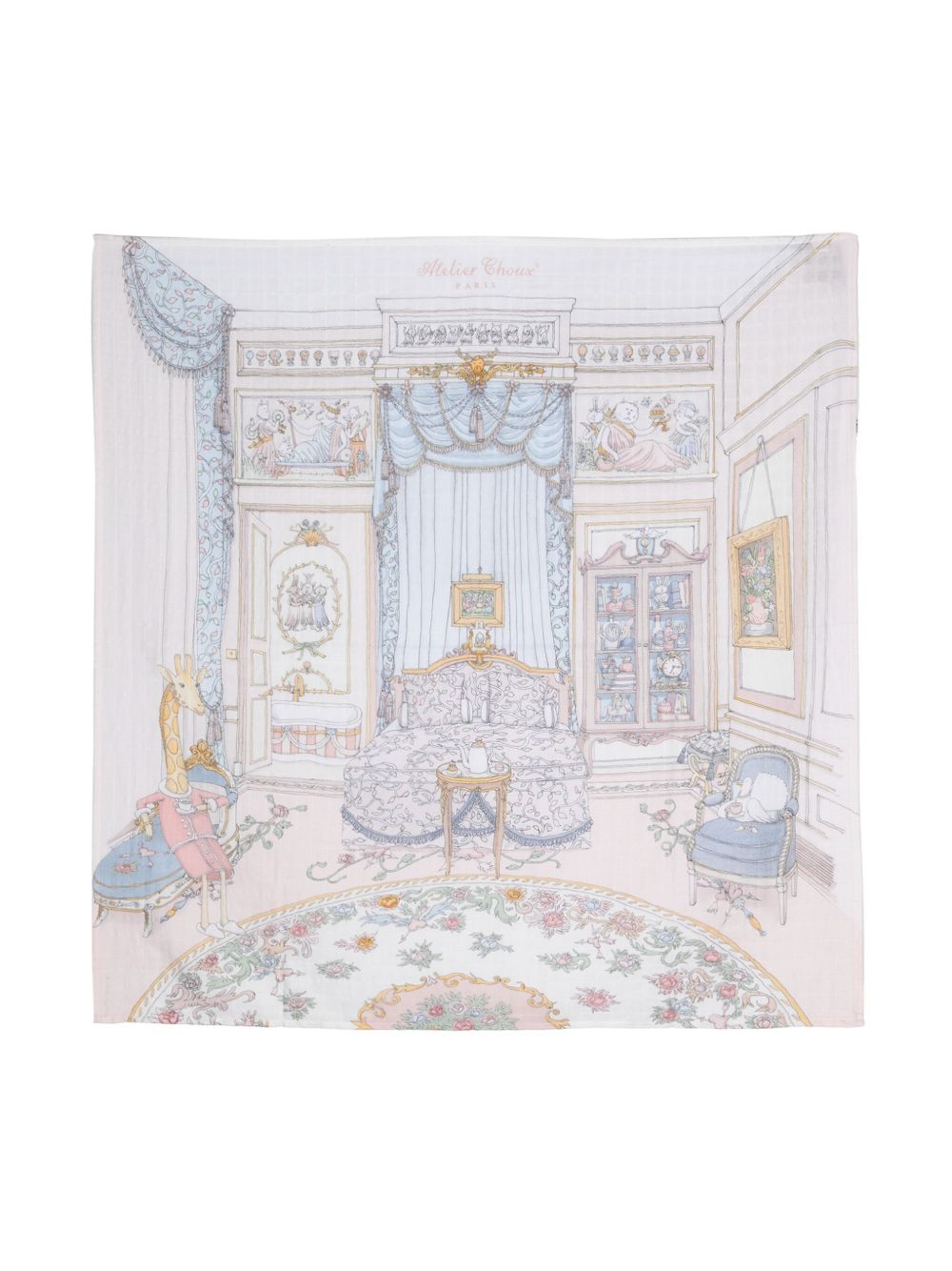 Atelier Choux French Bedroom 印花棉毯子 - 白色