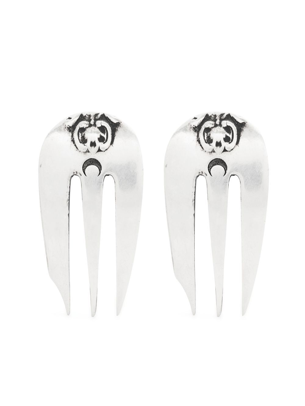 Marine Serre Reassembled Cutlery 耳环 - 银色