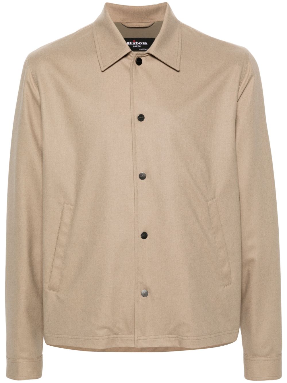 Kiton logo铆钉夹克 - 褐色