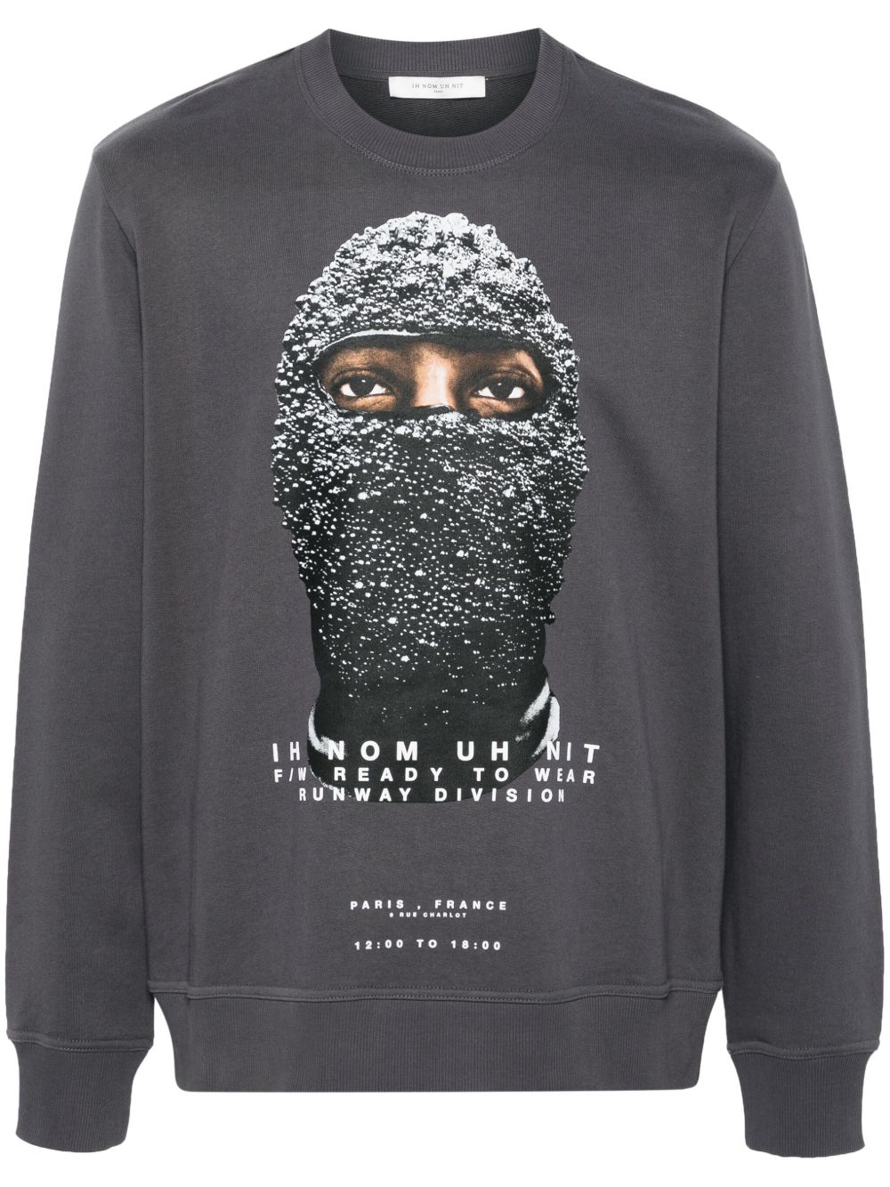 Ih Nom Uh Nit Black Mask 印花卫衣 - 灰色