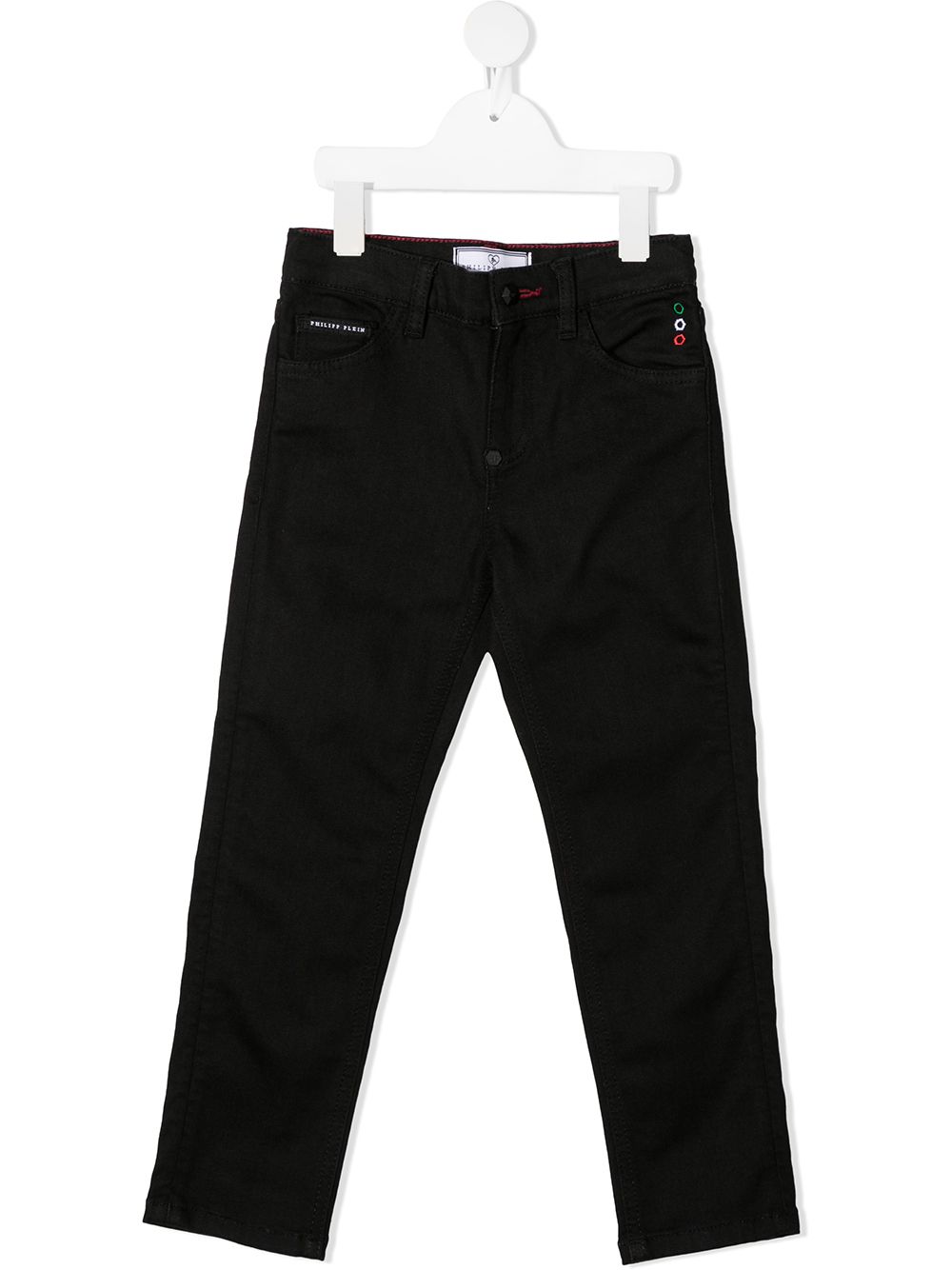 Philipp Plein Junior Istitutional 直筒牛仔裤 - 黑色