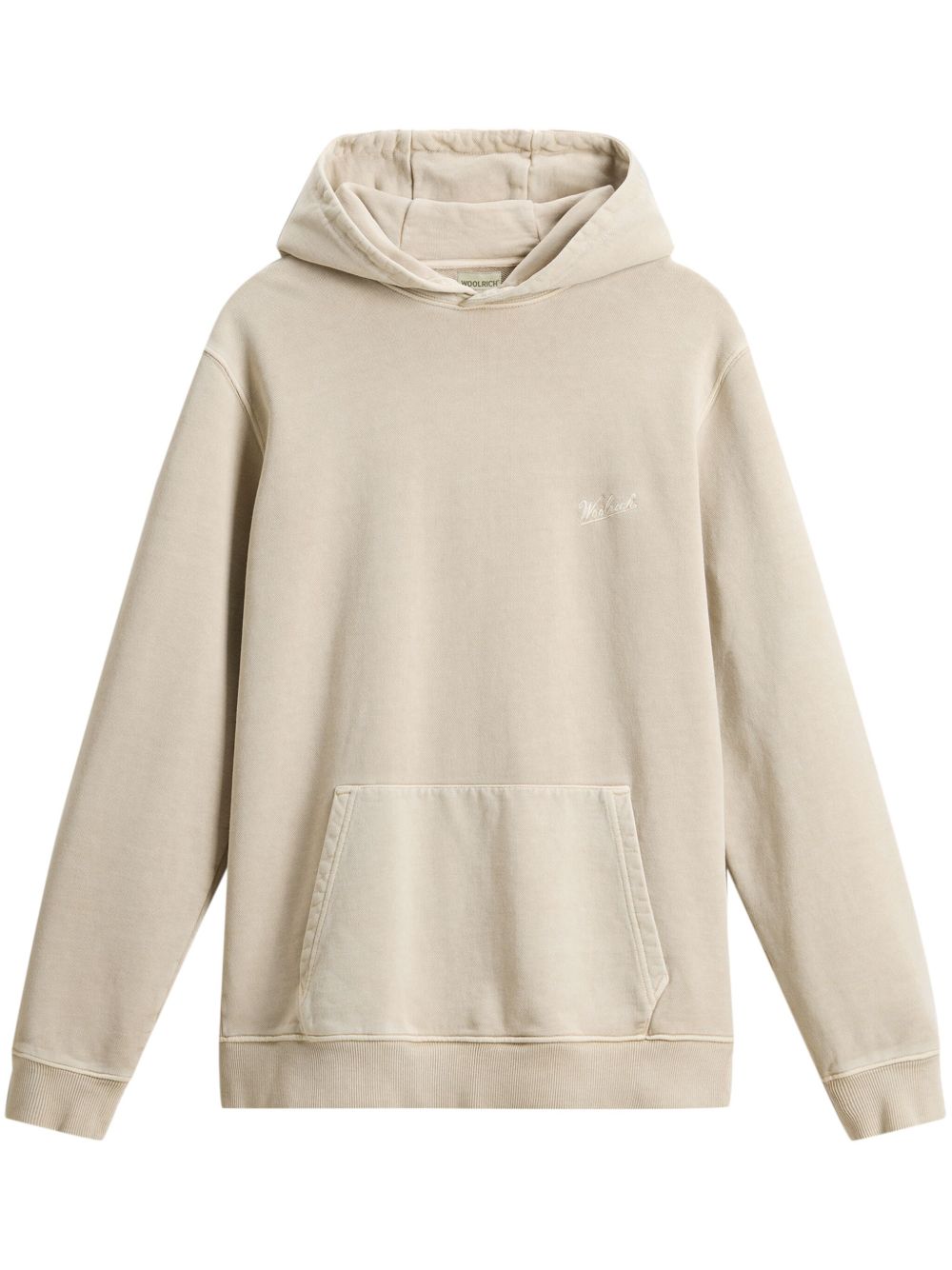 Woolrich logo刺绣棉连帽衫 - 中性色