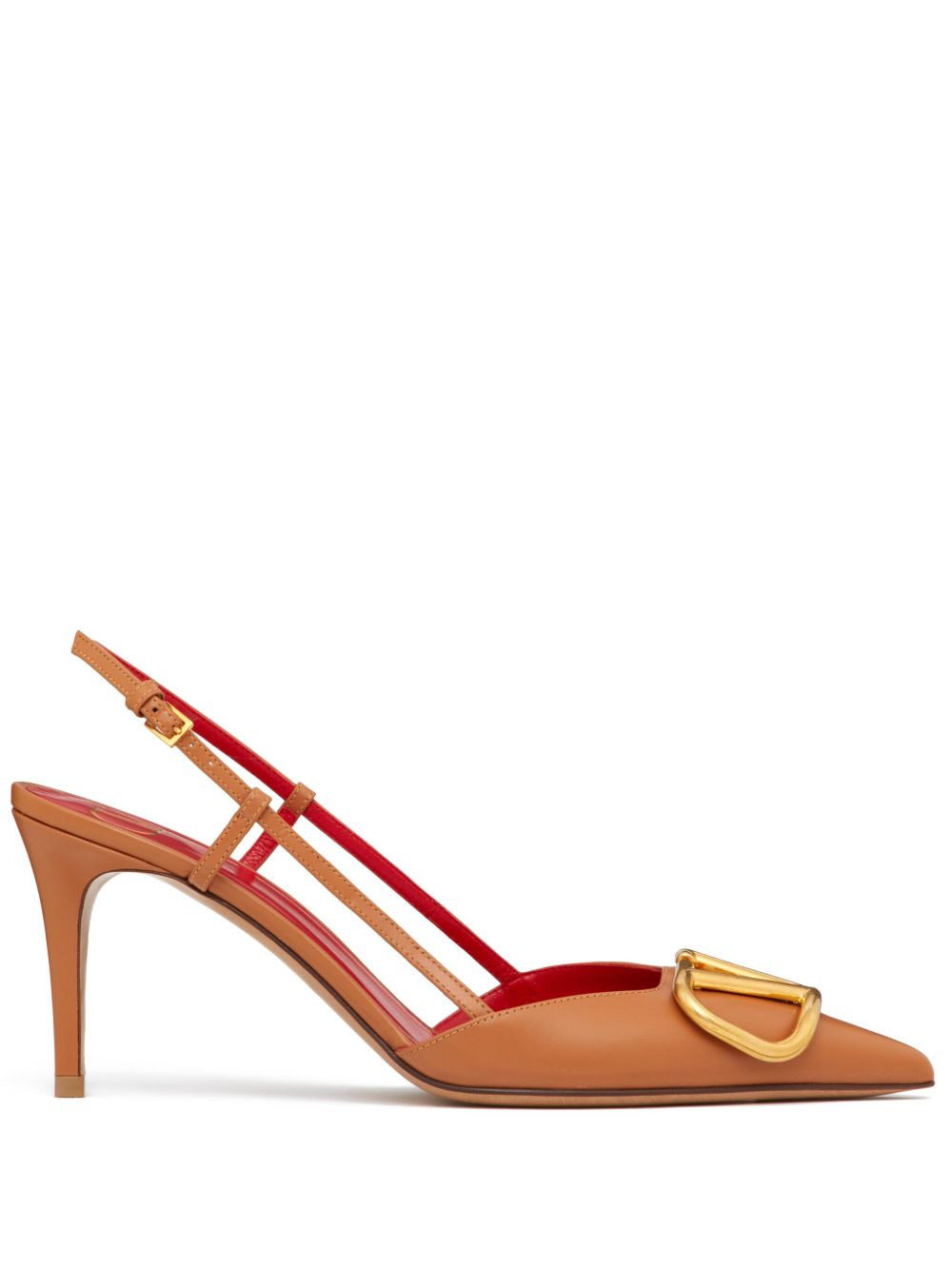 Valentino Garavani VLogo Signature 裹踝高跟鞋 - 褐色