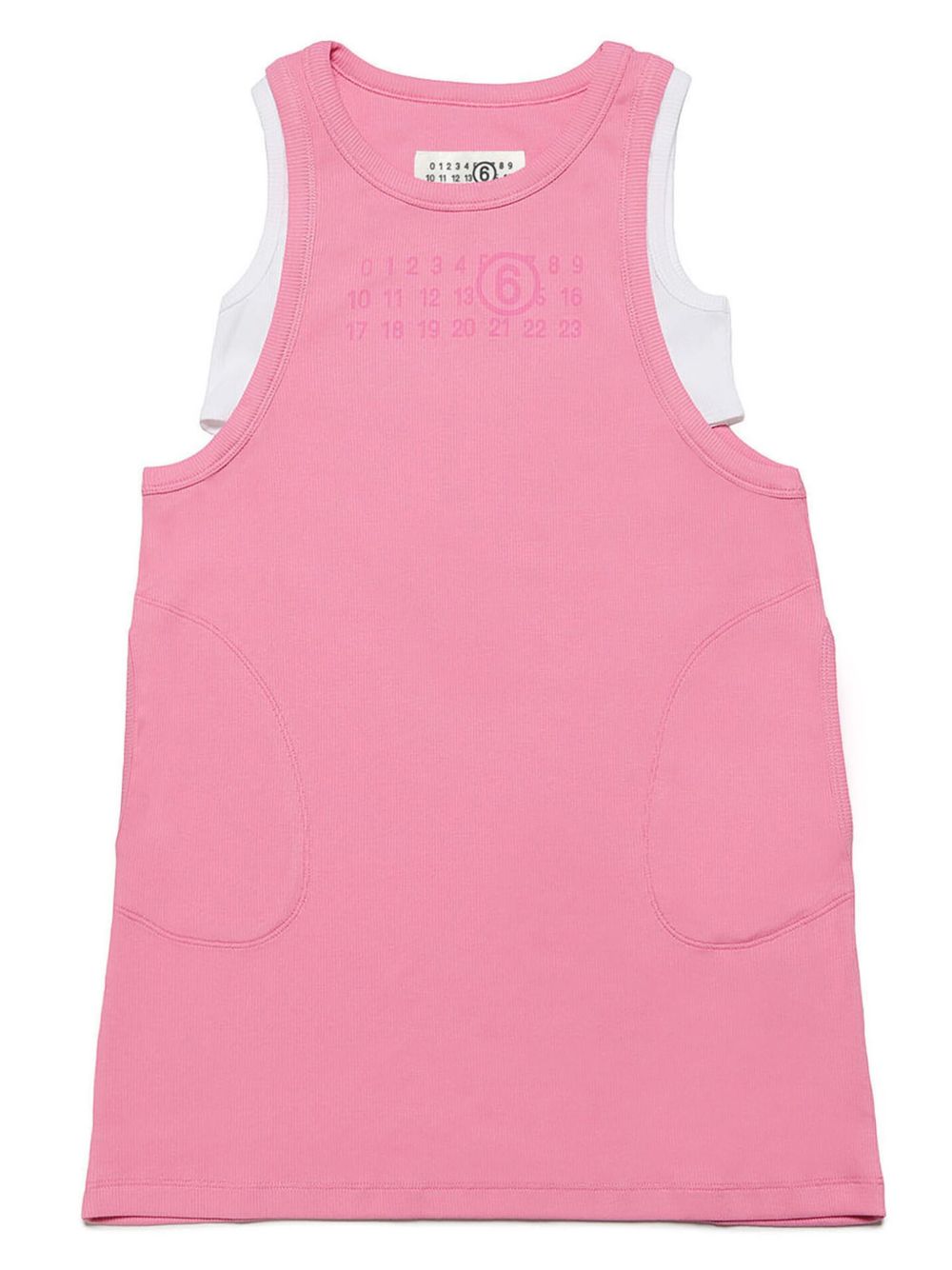 MM6 Maison Margiela Kids 双层无袖连衣裙 - 粉色