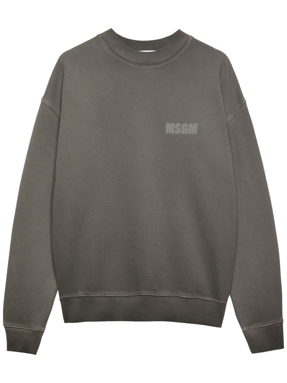 MSGM logo印花棉卫衣 - 灰色