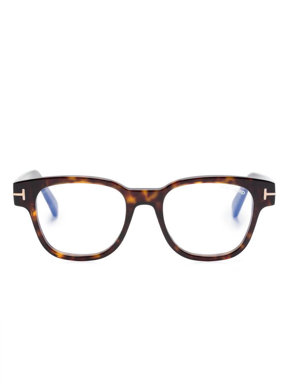 TOM FORD Eyewear 圆框眼镜 - 褐色