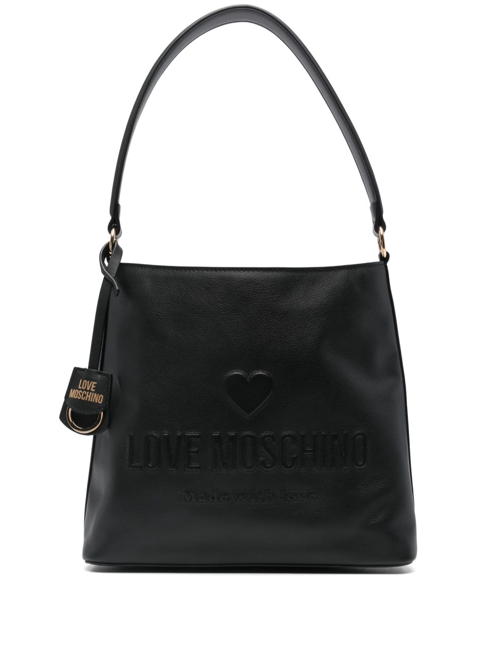 Love Moschino logo压纹单肩包 - 黑色