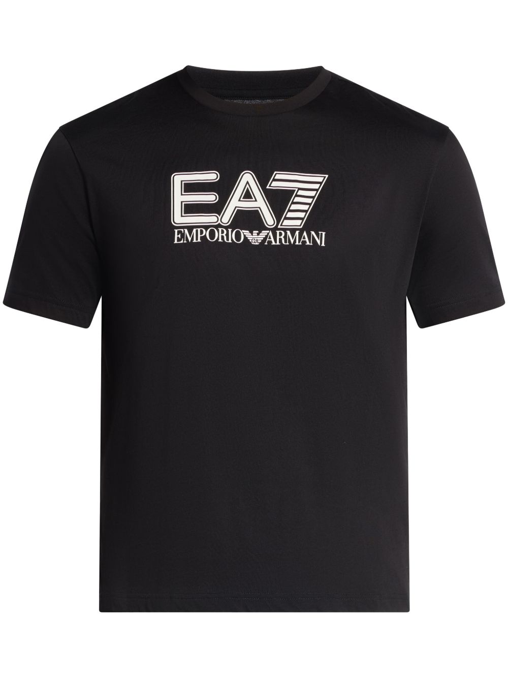 Ea7 Emporio Armani logo印花T恤 - 黑色