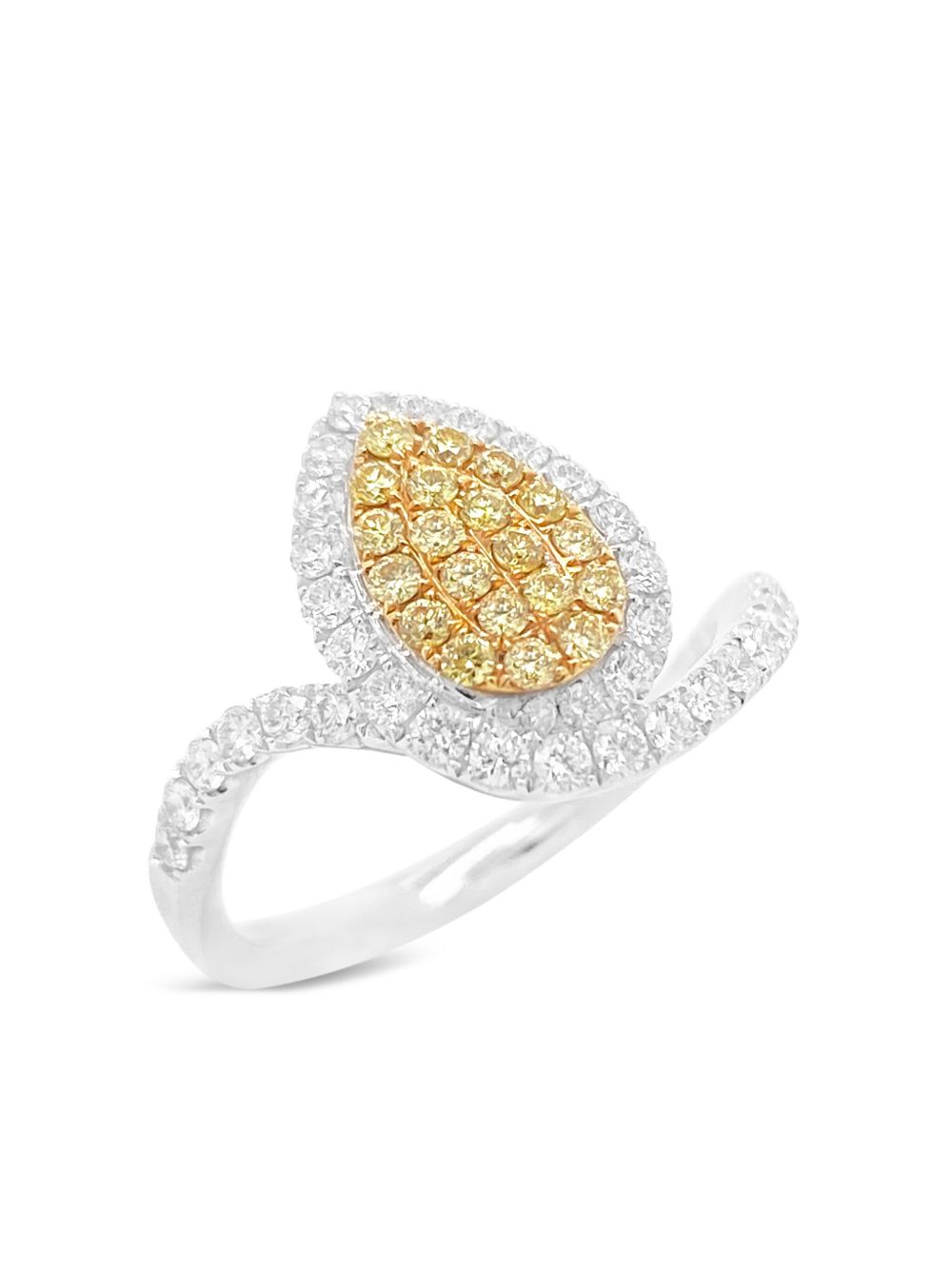 HYT Jewelry 铂金黄白钻石戒指 - 金色