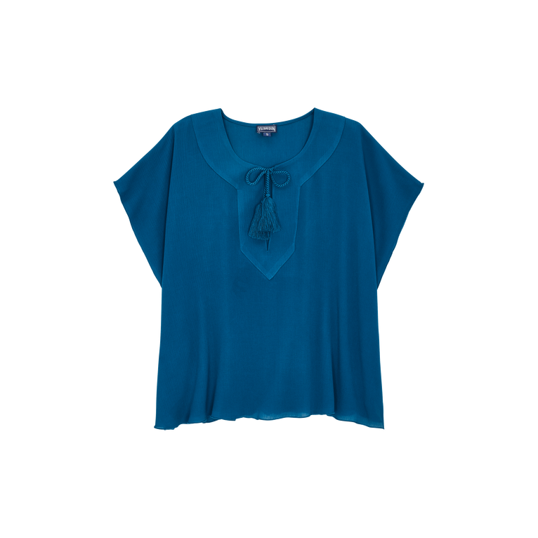 Vilebrequin Women Viscose Shirt Solid - Fritz - Blue - Size XS