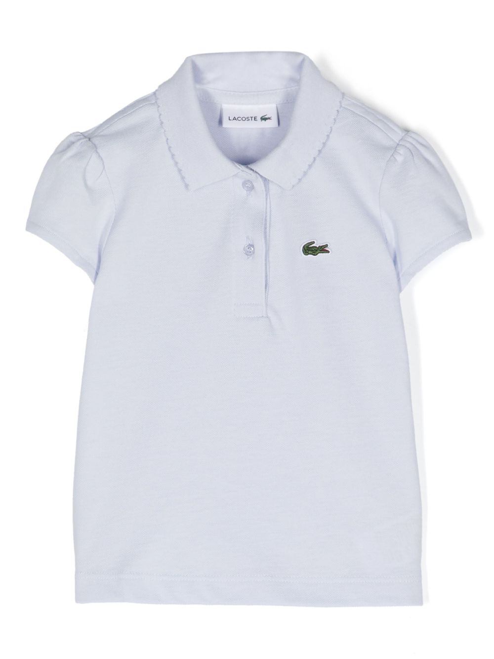 Lacoste Kids logo刺绣polo衫 - 蓝色