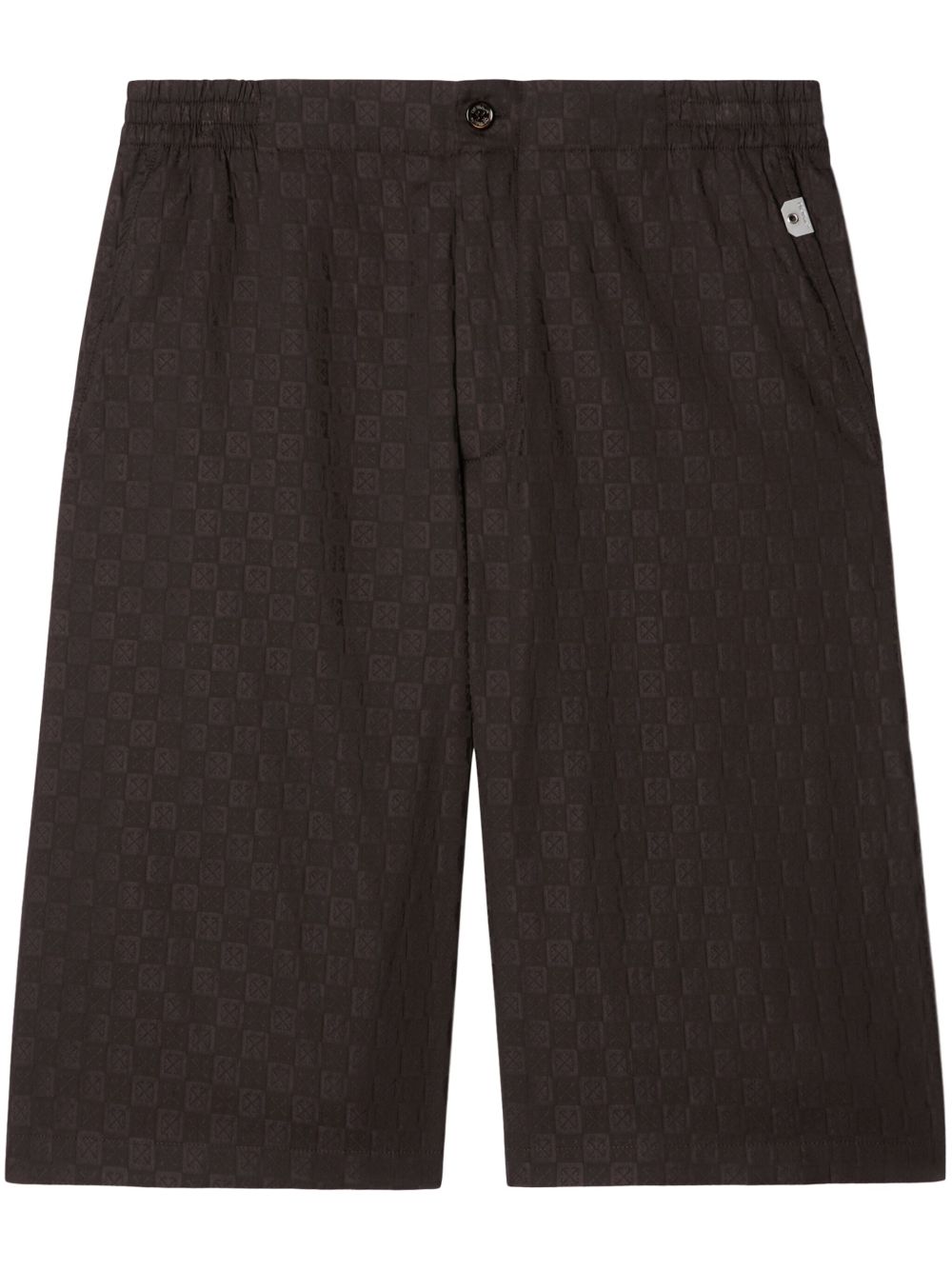 Off-White Damier 短裤 - 褐色
