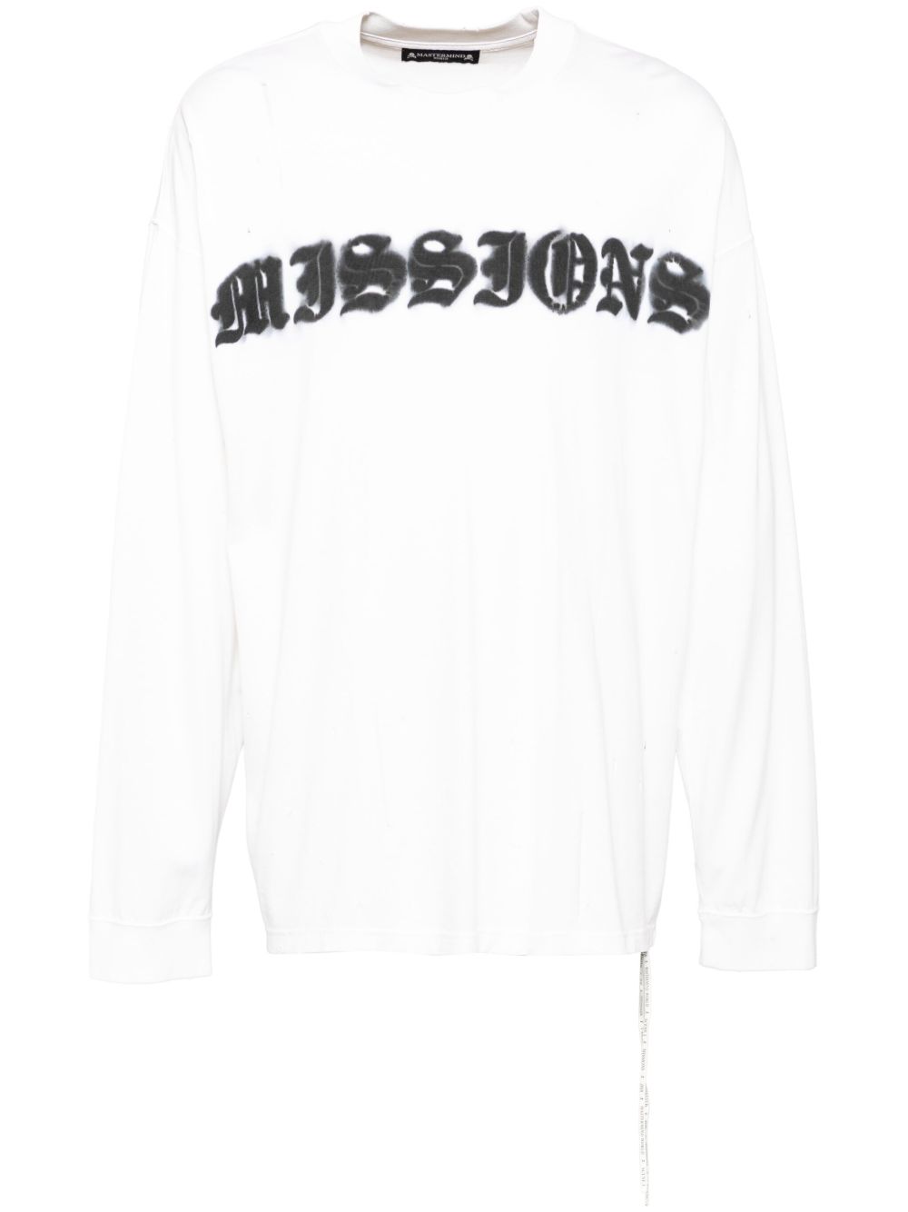 Mastermind World logo印花长袖T恤 - 白色