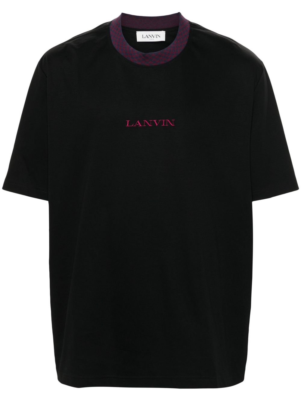 Lanvin logo刺绣T恤 - 黑色