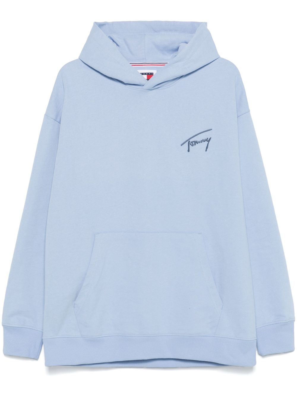 Tommy Hilfiger logo刺绣连帽衫 - 蓝色