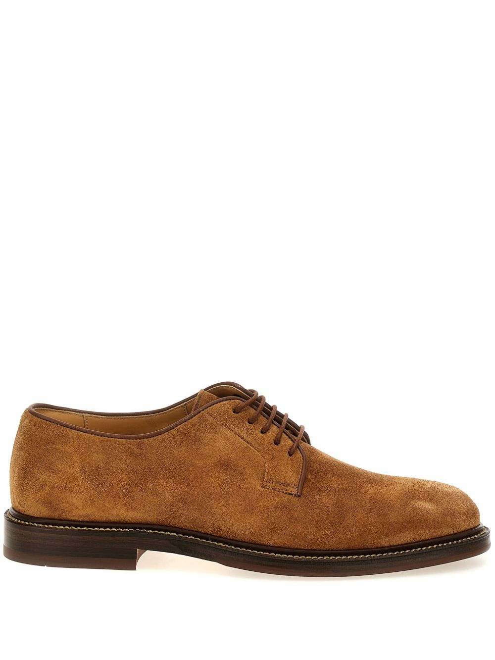 Brunello Cucinelli 绒面皮德比鞋 - 褐色