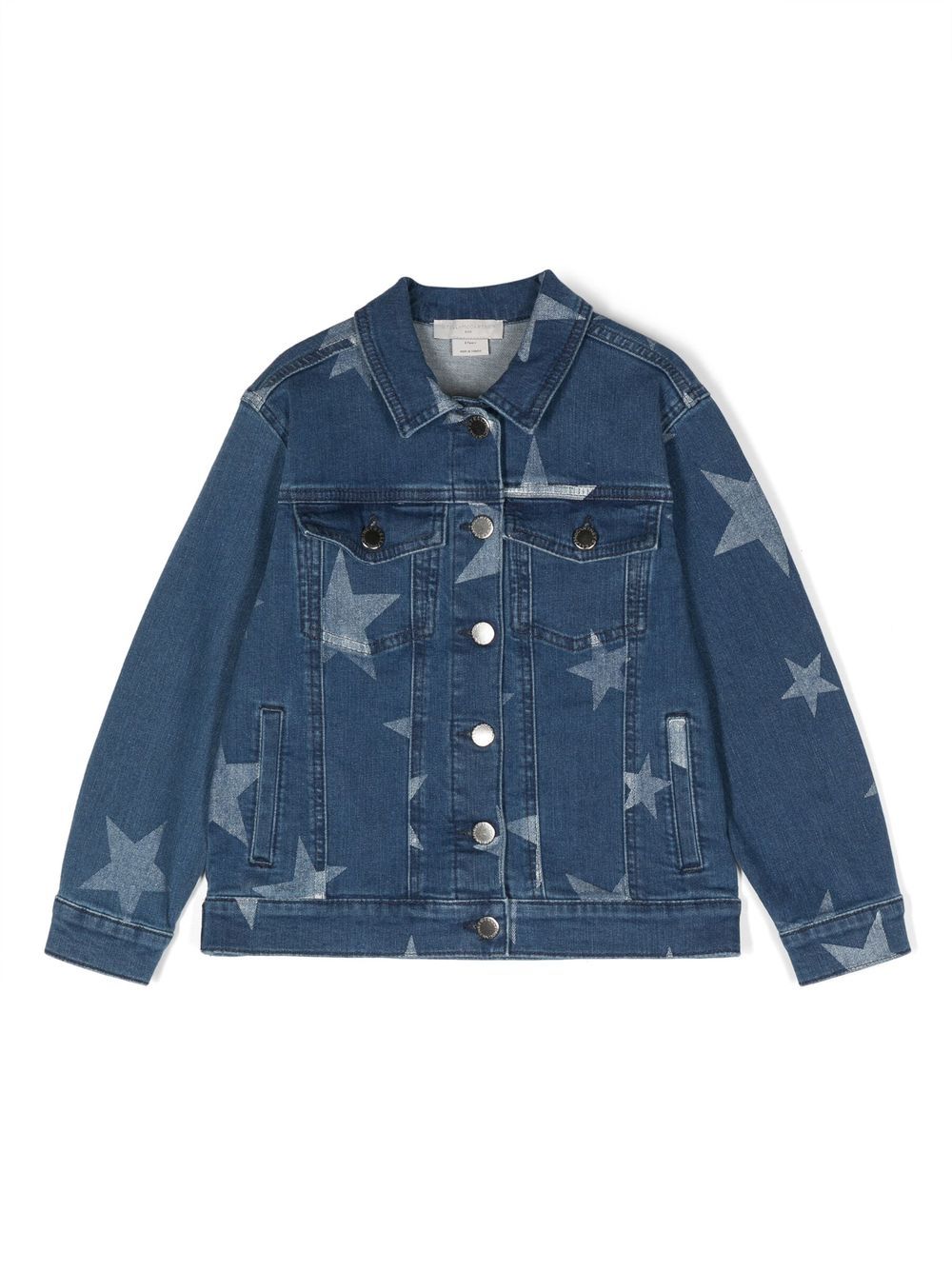 Stella McCartney Kids 星星印花牛仔夹克 - 蓝色