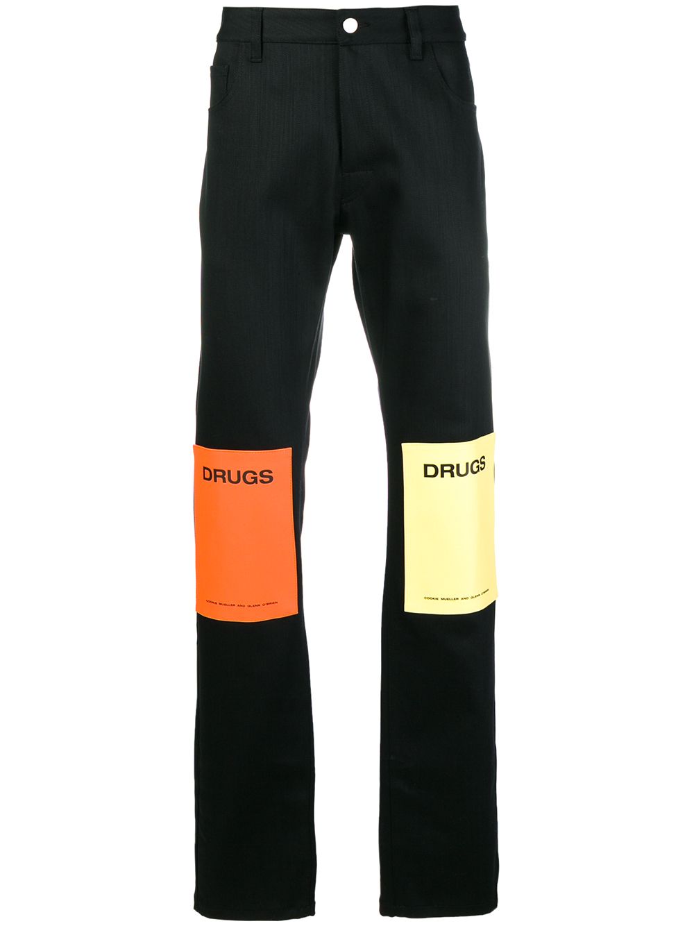Raf Simons 色块直筒裤 - 黑色