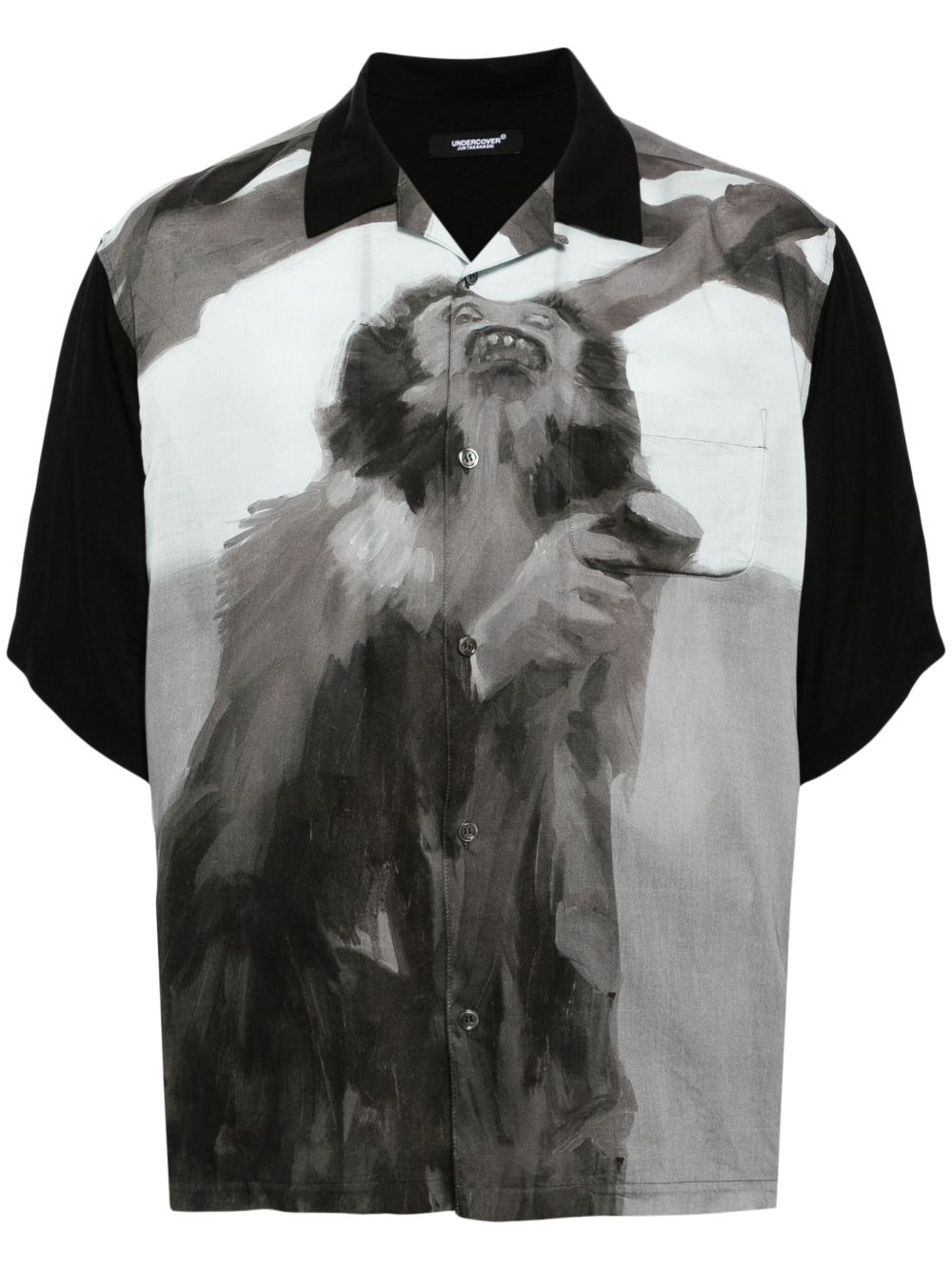 Undercover short-sleeved illustration-print shirt - 黑色