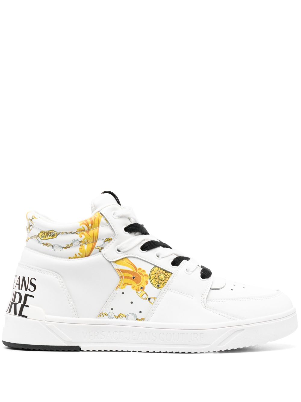 Versace Jeans Couture Starlight logo印花皮质运动鞋 - 白色