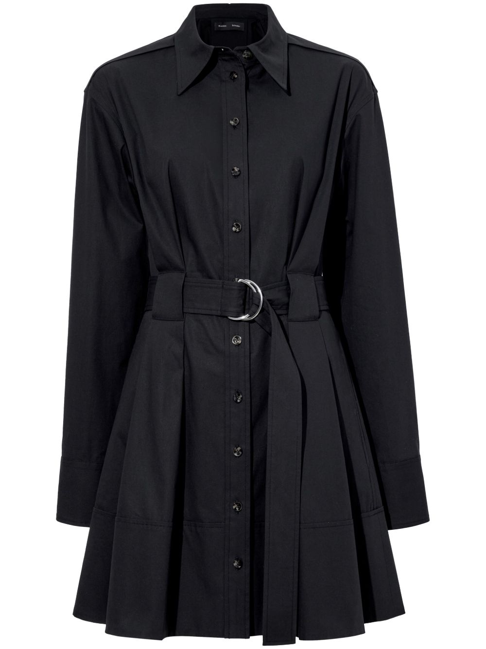 Proenza Schouler 长袖府绸衬衫裙 - 黑色