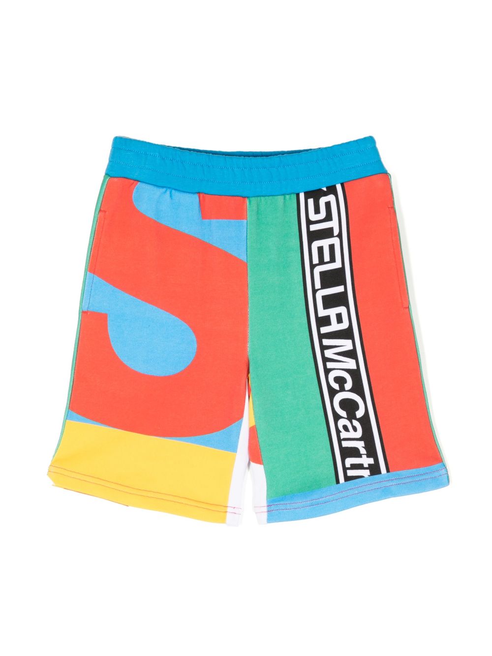 Stella McCartney Kids 图案印花棉短裤 - 蓝色