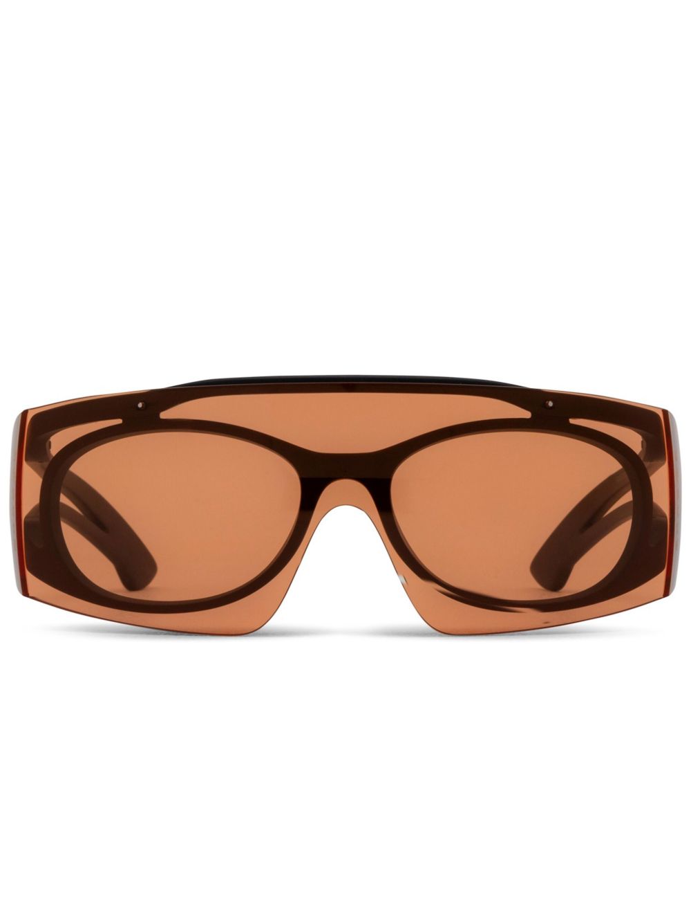 Alexander McQueen Eyewear logo印花太阳眼镜 - 黑色
