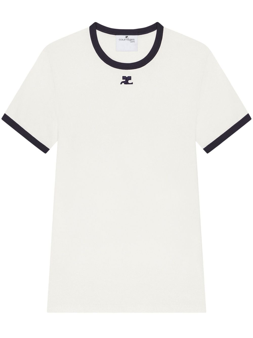 Courrèges Signature 对比T恤 - 白色