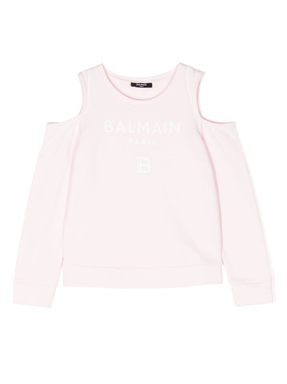 Balmain Kids logo印花镂空卫衣 - 粉色