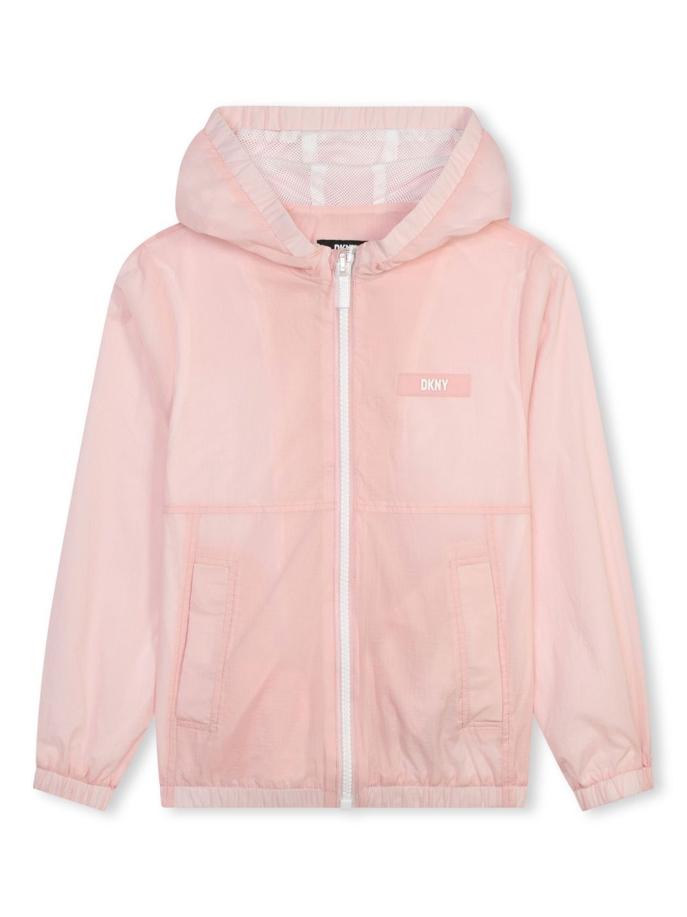 Dkny Kids logo贴花连帽夹克 - 粉色