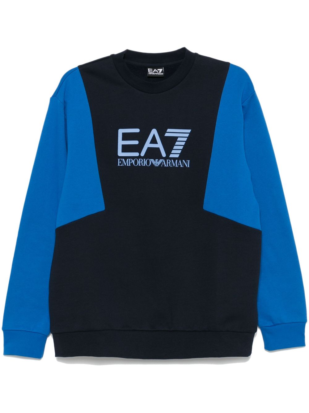Ea7 Emporio Armani 拼色圆领卫衣 - 蓝色