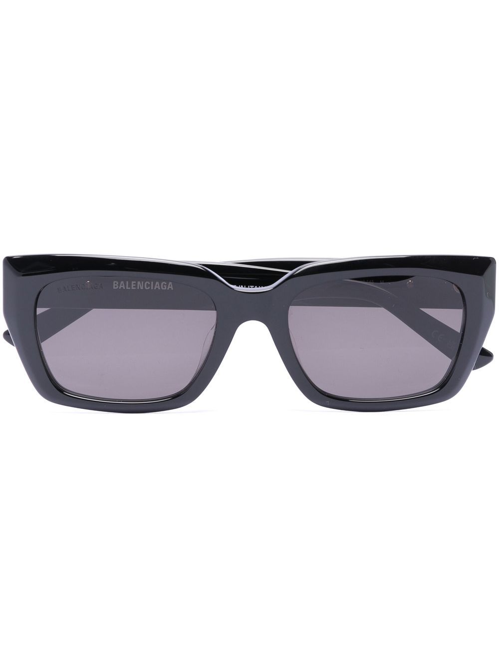 Balenciaga Eyewear logo字样方框太阳眼镜 - 黑色
