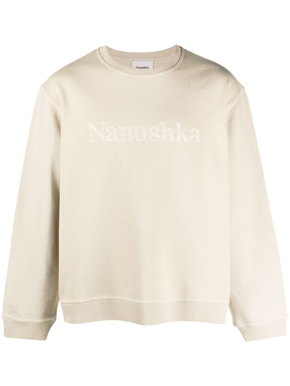 Nanushka logo刺绣棉卫衣 - 中性色
