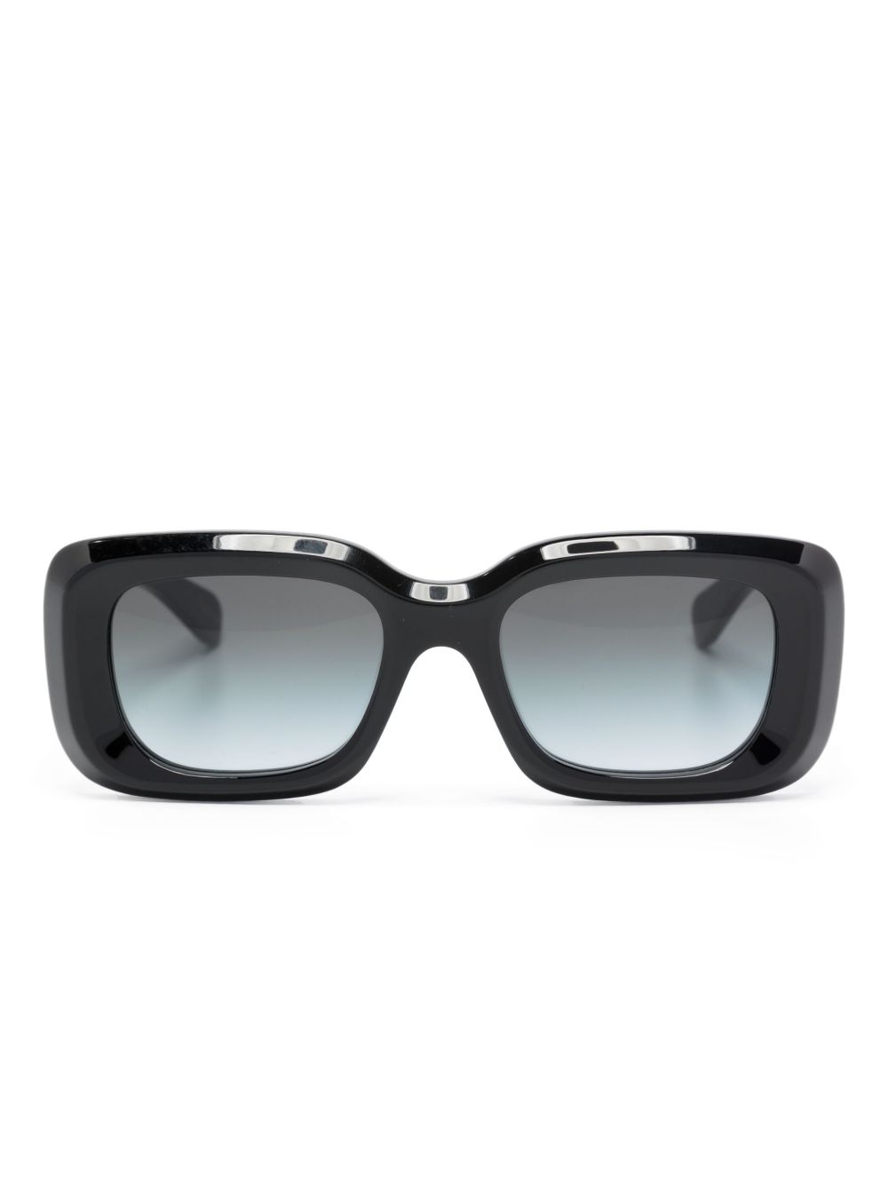 Chloé Eyewear logo印花长方形镜框太阳眼镜 - 黑色