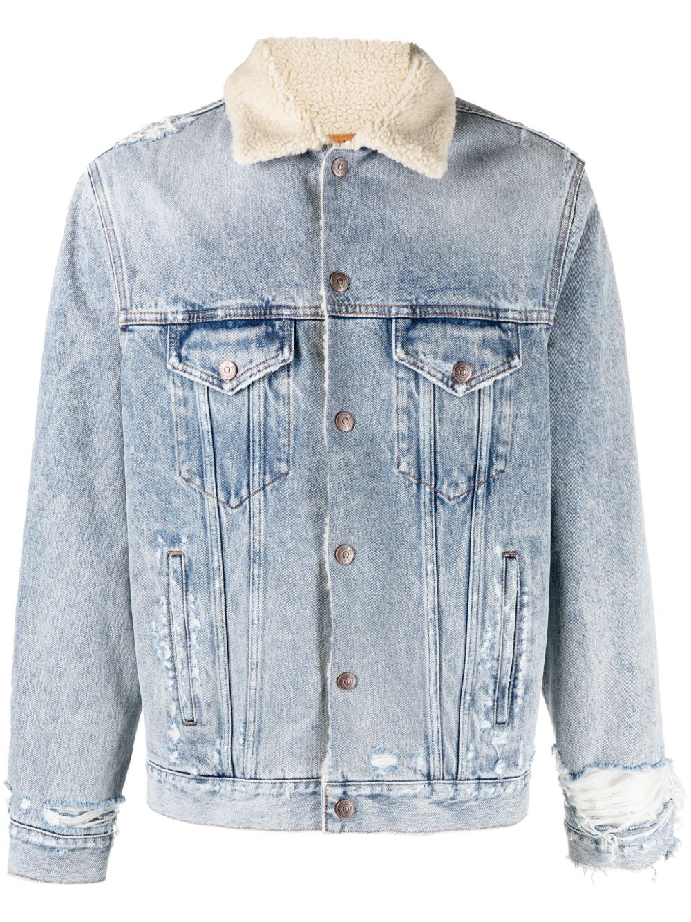 MM6 Maison Margiela 仿旧牛仔夹克 - 蓝色
