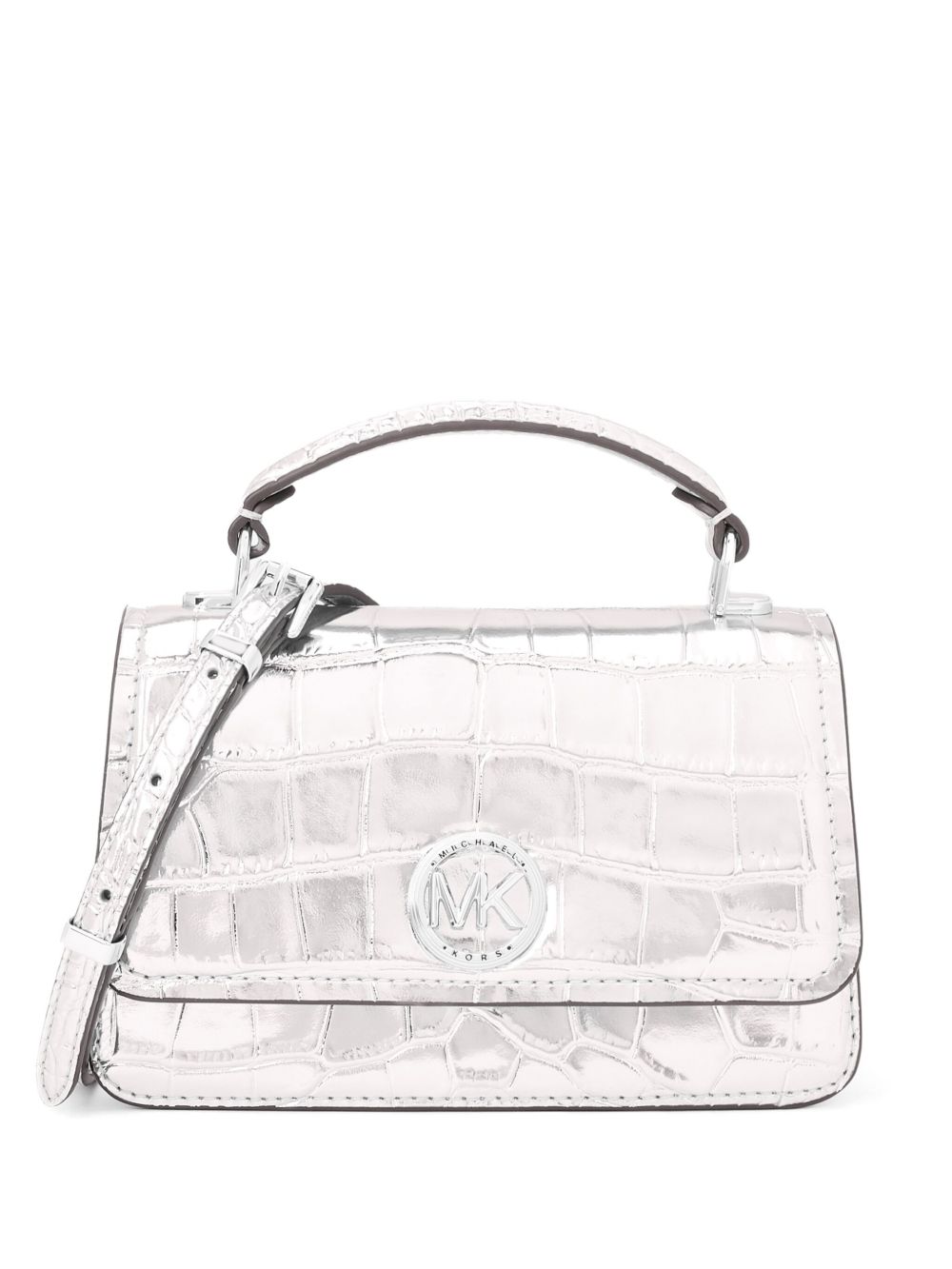 Michael Kors Delancey 小号斜挎包 - 银色