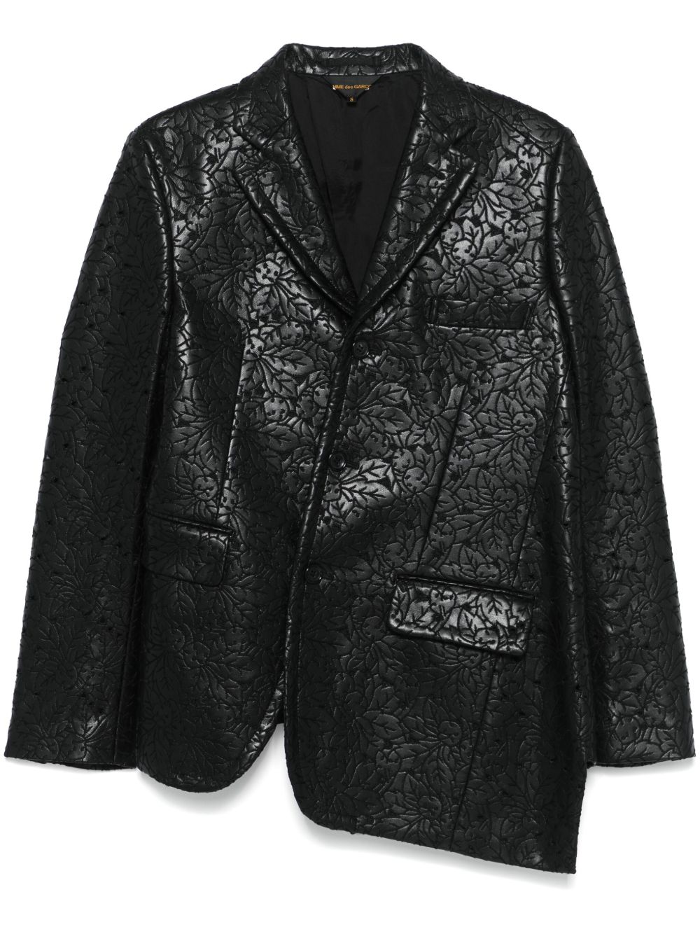Comme Des Garçons 压纹不对称西装夹克 - 黑色