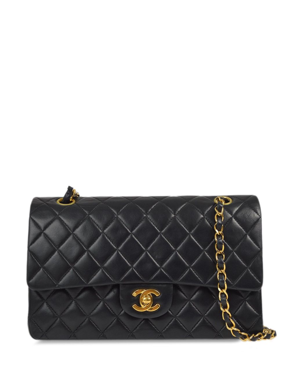 CHANEL Pre-Owned Double Flap 中号单肩包（2000年典藏款） - 黑色