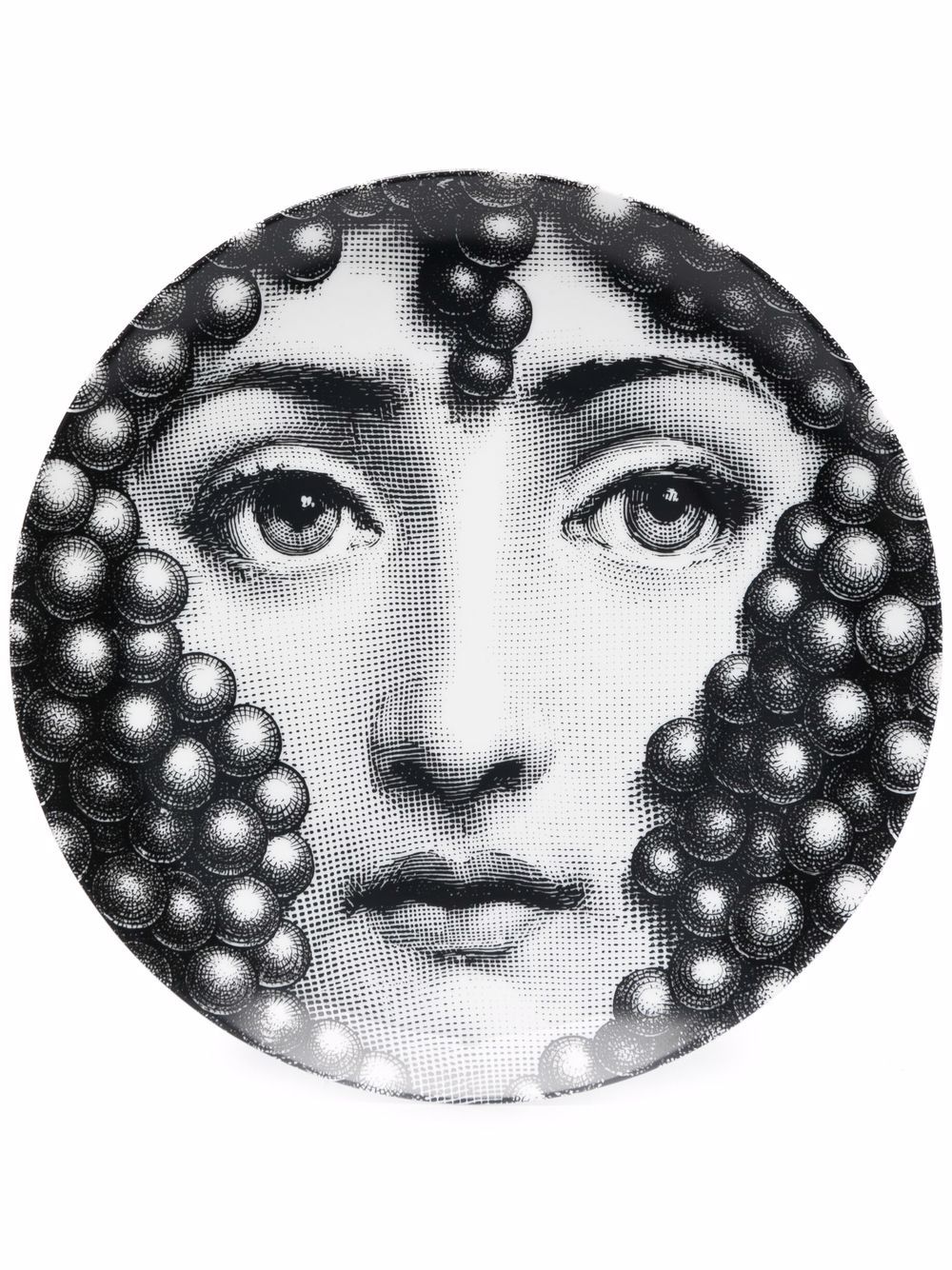 Fornasetti 图案陶瓷餐盘 - 黑色