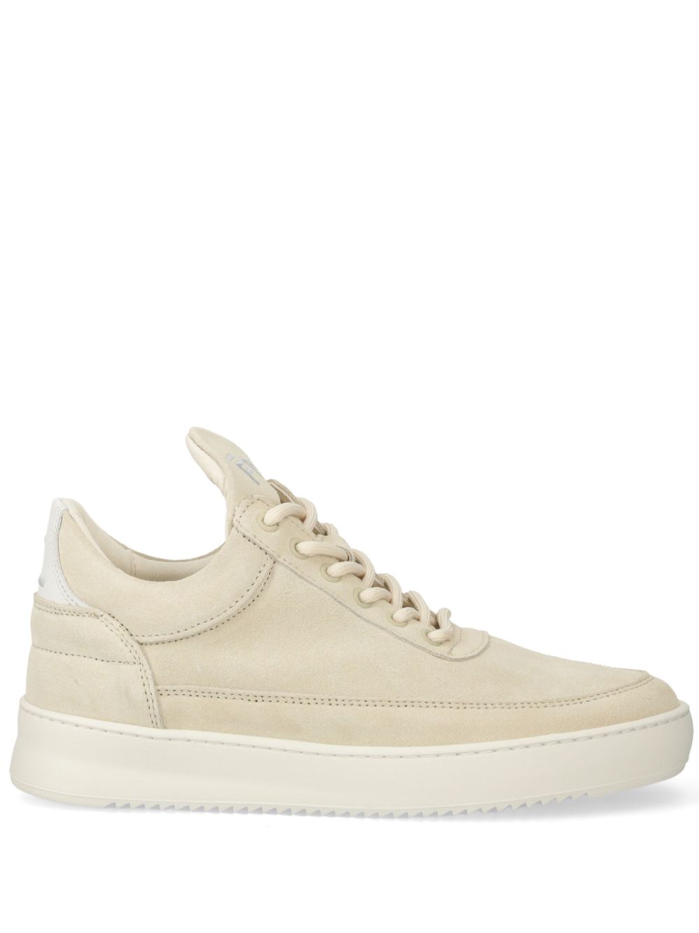Filling Pieces logo刺绣绒面皮运动鞋 - 中性色
