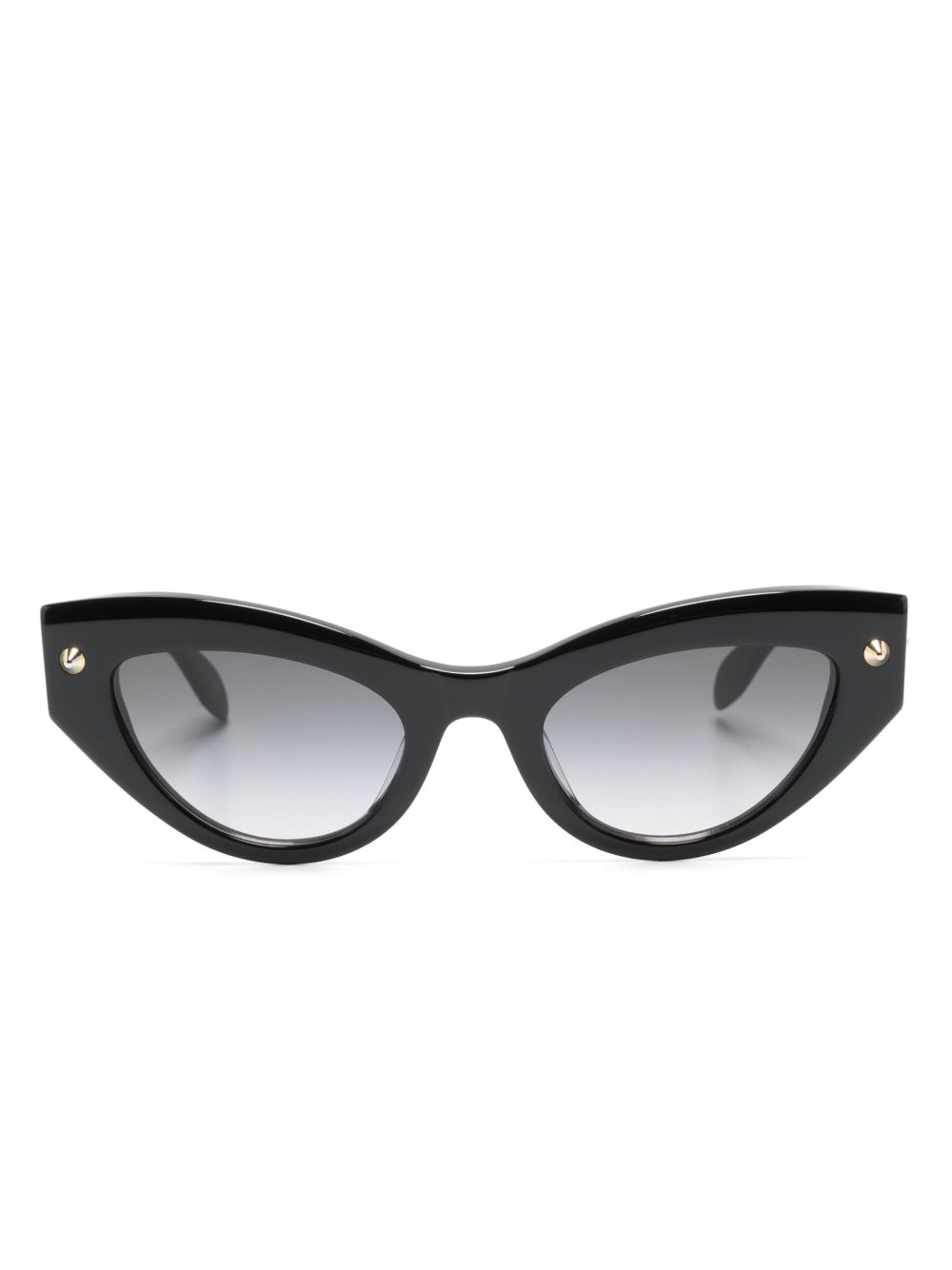 Alexander McQueen Eyewear Spike 铆钉细节猫眼框太阳眼镜 - 黑色