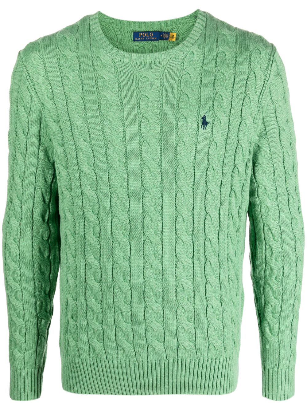 Polo Ralph Lauren logo刺绣粗绞花针织卫衣 - 绿色